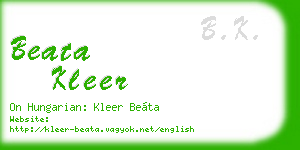 beata kleer business card